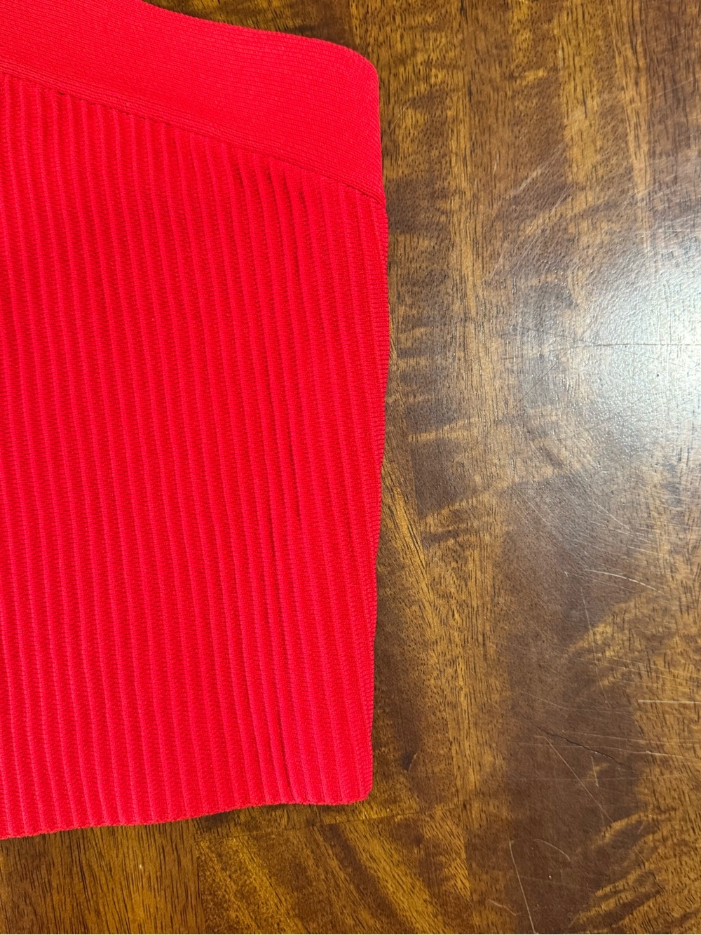 Women’s Red Ribbed Halter Crop Top - Picture 5 of 7